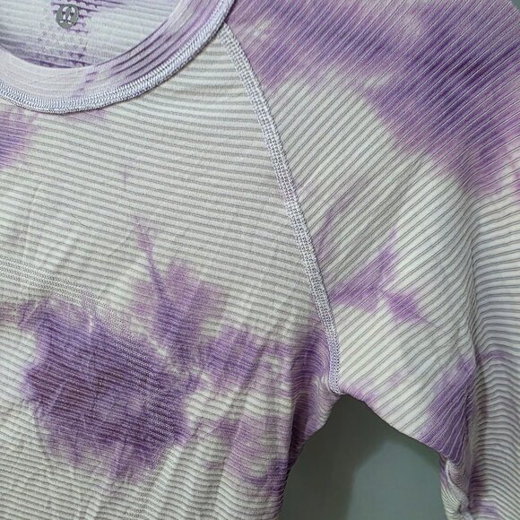 Lululemon Tie Dye Long Sleeve Shirt Women’s 6 Purple White - Picture 8 of 12